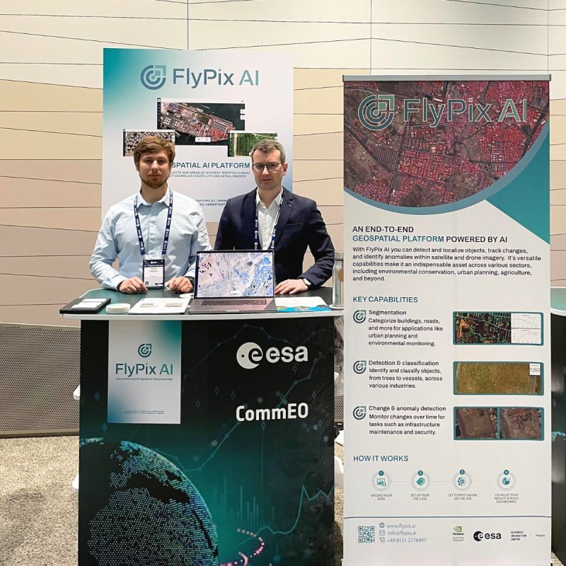 FlyPix AI booth at ESA's First EO Commercialisation Forum