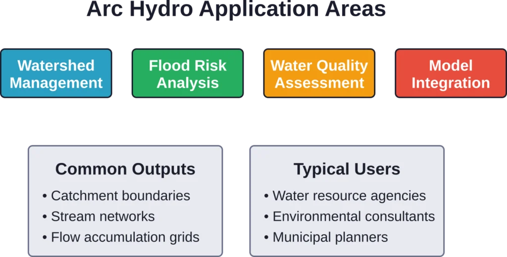 Arc Hydro serves diverse water resource applications across multiple sectors and user types